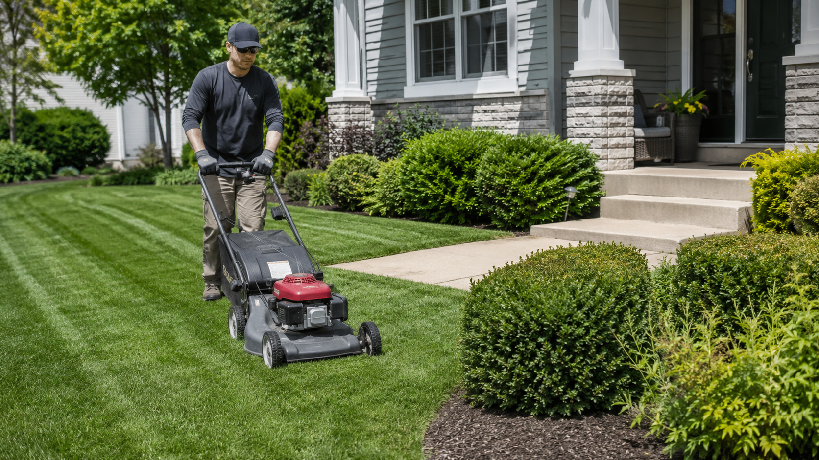 Residential lawn mowing service