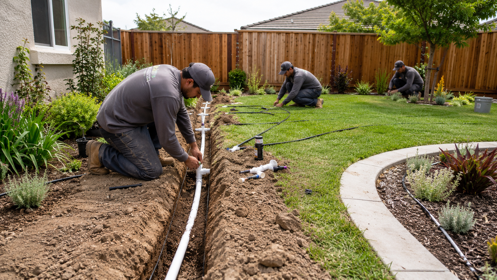 Installing residential irrigation components