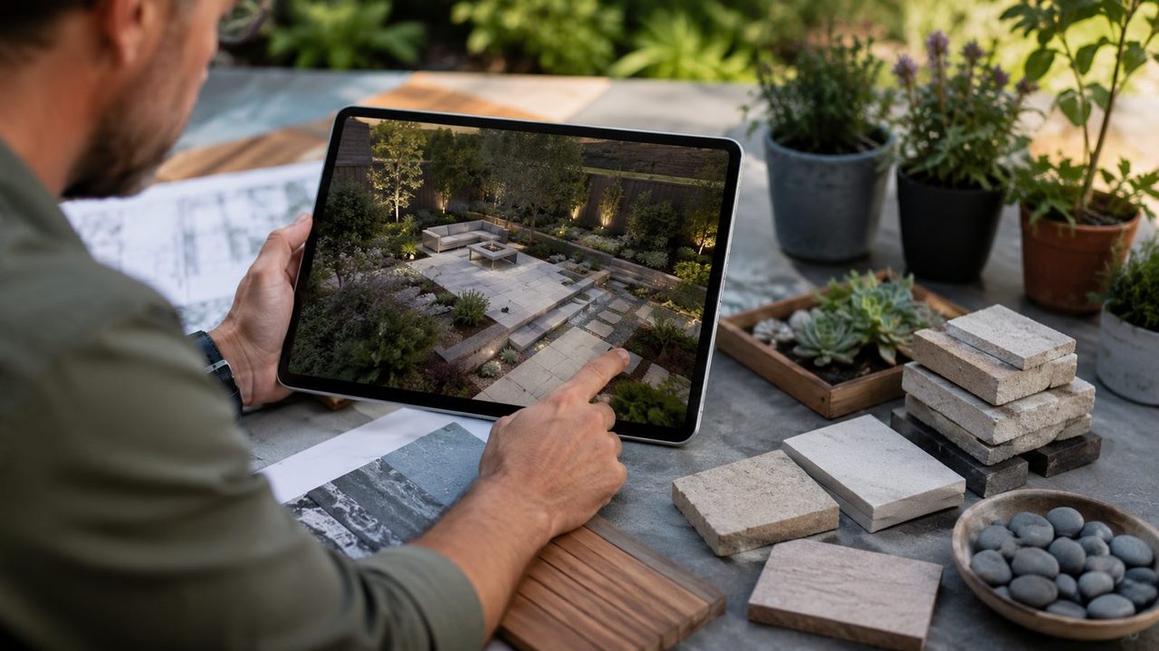 3D landscape design visualization on tablet