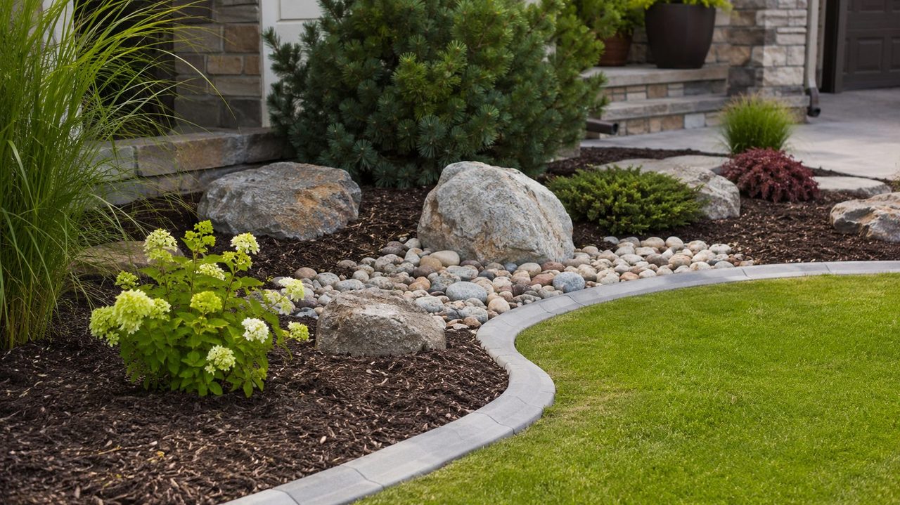 Mulch and Green Landscape